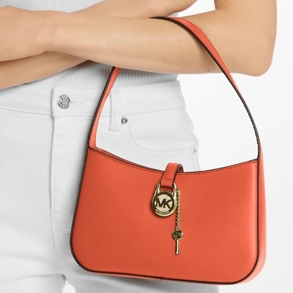 Michael Kors Handbags - Michael Kors Orange Lyra Small Leather Handbag/ Clutch (NWT)